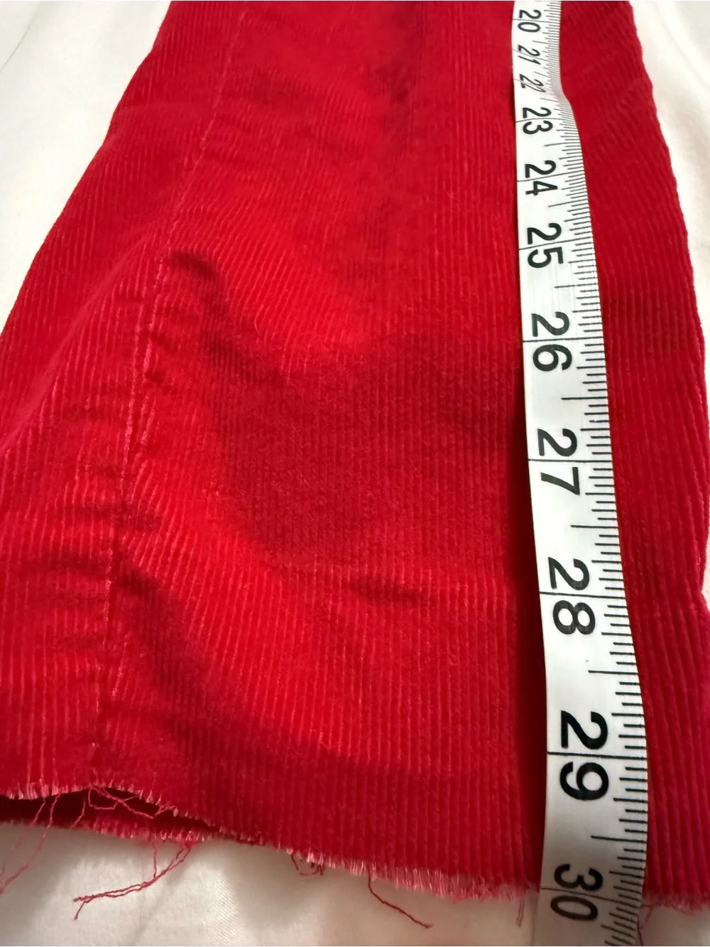 Vtg SMACS 80s High Waist Red Corduroy Pants 25x30 Tapered Mom Pant USA Raw Hem